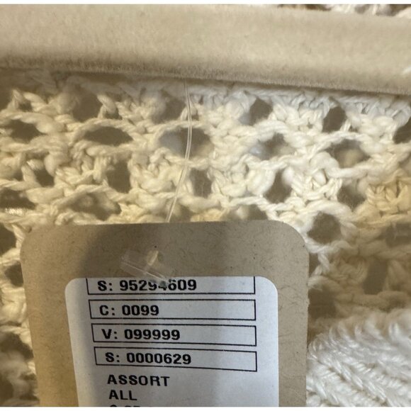 Free People Sedona Cardigan Sweater S Cream Crochet Collared Cropped Open Knit - Picture 10 of 16